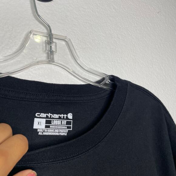 Carhartt Mens Shirt Size XL Black Loose Fit Short Sleeve Casual T-Shirt Pullover - Picture 3 of 9